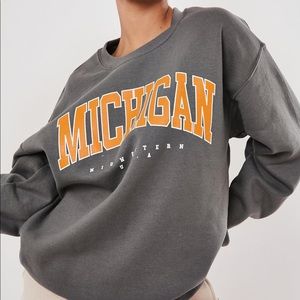 Grey Michigan graphic sweatshirt, size medium